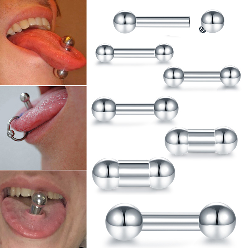 Tongue Barbell Straight - 1 pz acciaio di grandi dimensioni