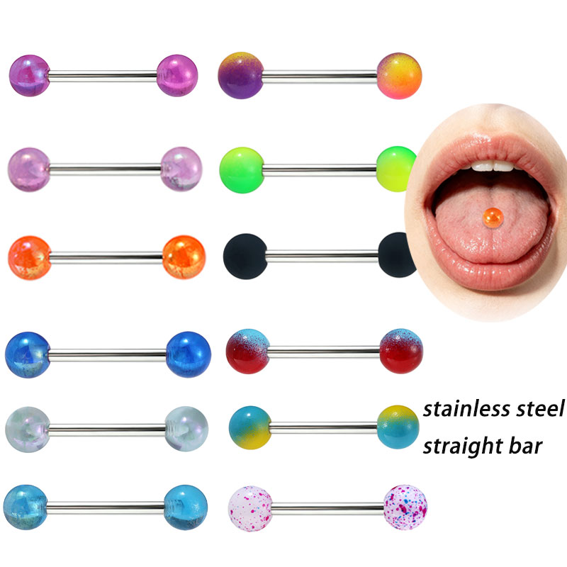 Tongue Barbell Straight - 50 pz/lotto Piercing per lingua in