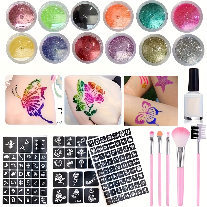 Body Jewelry Glue - Tattoo flash fai-da-te 12 colori di