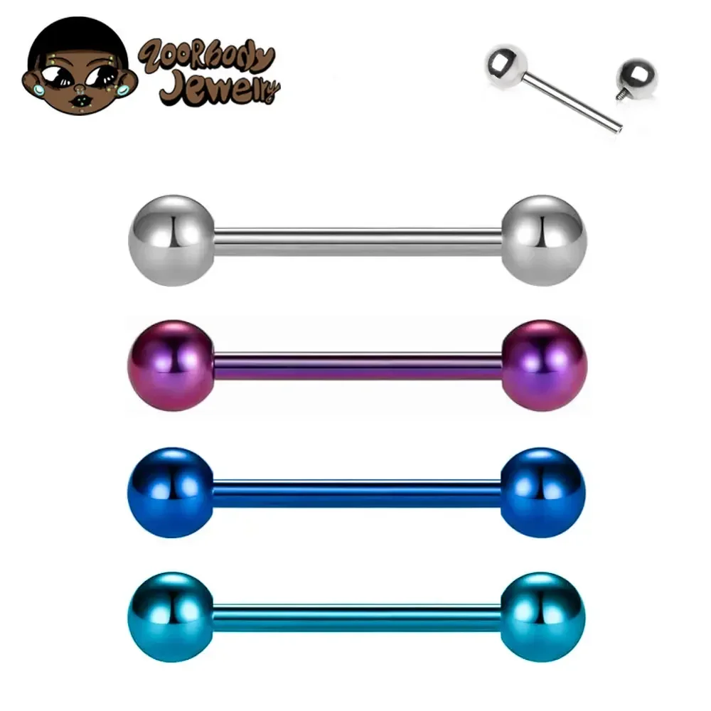 Tongue Barbell Straight - 1/10 pz F136 Grado Impianto Titanio