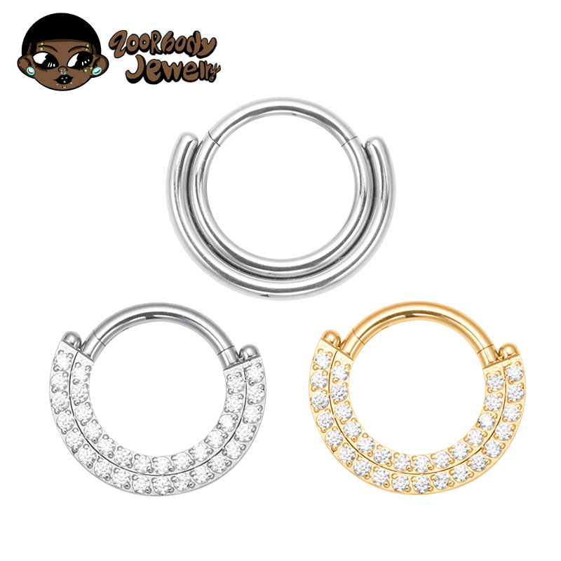 Zoor Body Jewelry - ASTM F136 Titanio Clicker Setto Anello