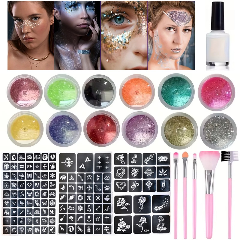 Body Jewelry Glue - 12 colori di tatuaggi flash fai