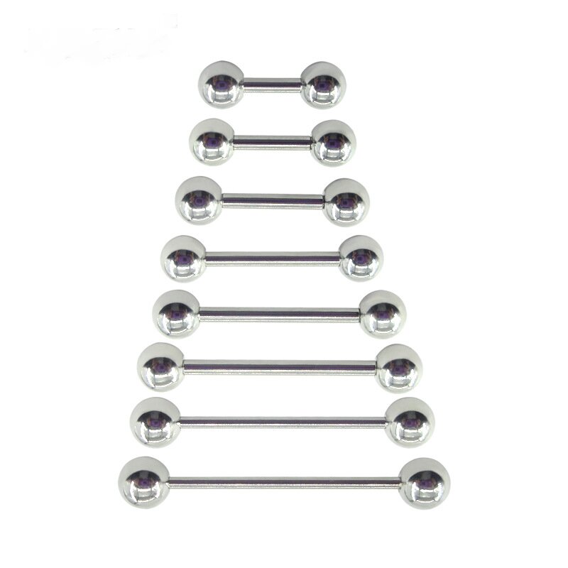Tongue Barbell Straight - 2 pezzi 0.8mm in acciaio inox