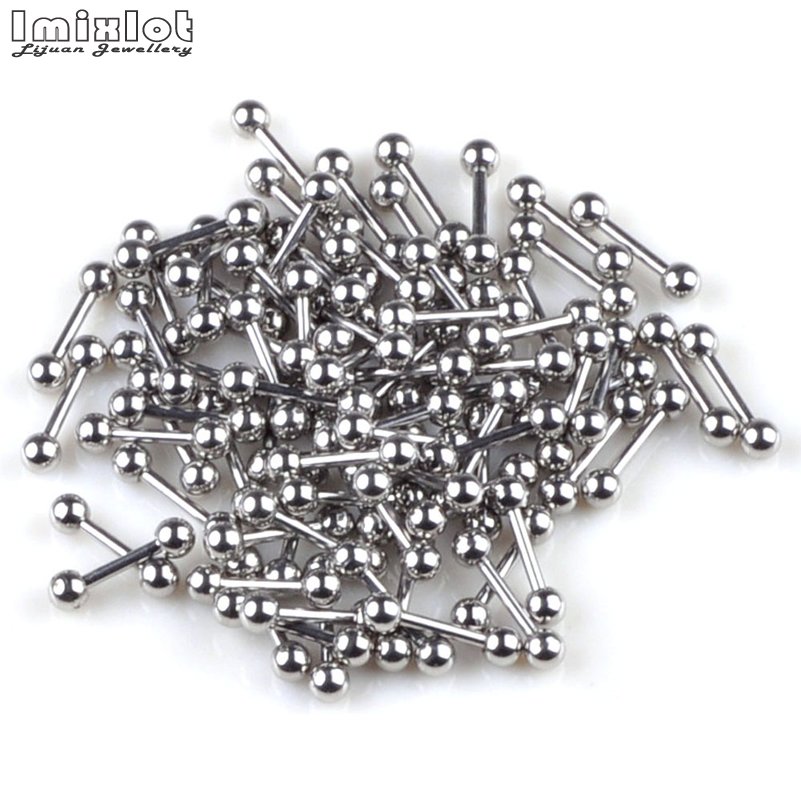 Tongue Barbell Straight - 20 pz/lotto lingua in acciaio inossidabile