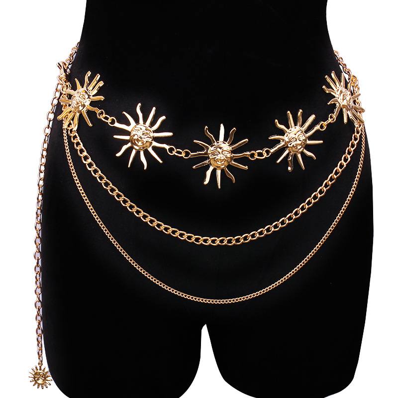 Body Chain Jewelry - Grosso multistrato punk gotico luna sole