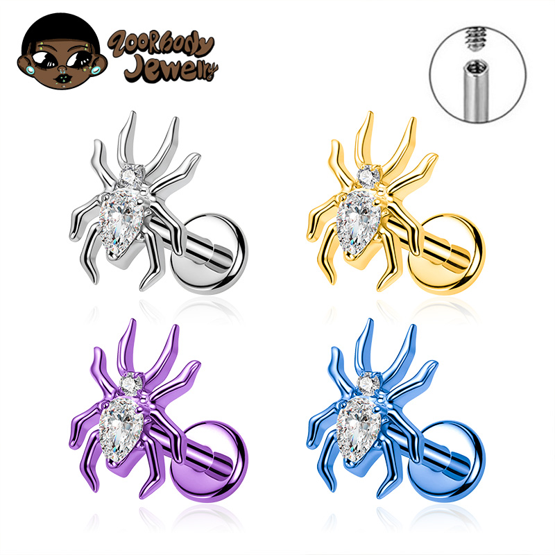 Zoor Body Jewelry - ASTM F136 Titanio 16G 18G Spider