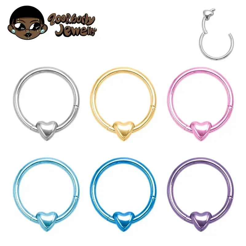 Zoor Body Jewelry - Piercing Septum a Cuore in Titanio
