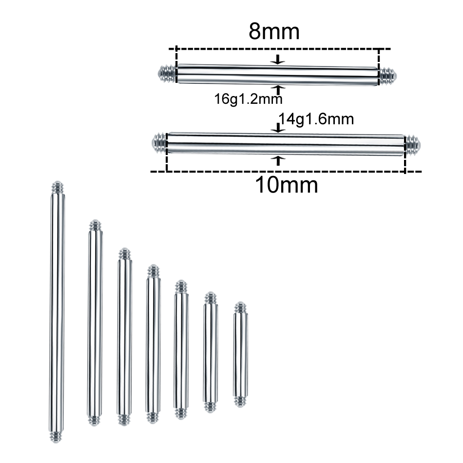 100 pz/lotto Barra dritta in a - Tongue Barbell Straight recensione e prezzo