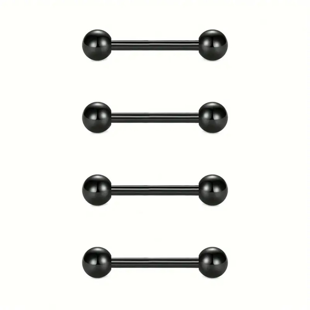 Set di 4 anelli per capezzoli  - Tongue Barbell Straight recensione e prezzo