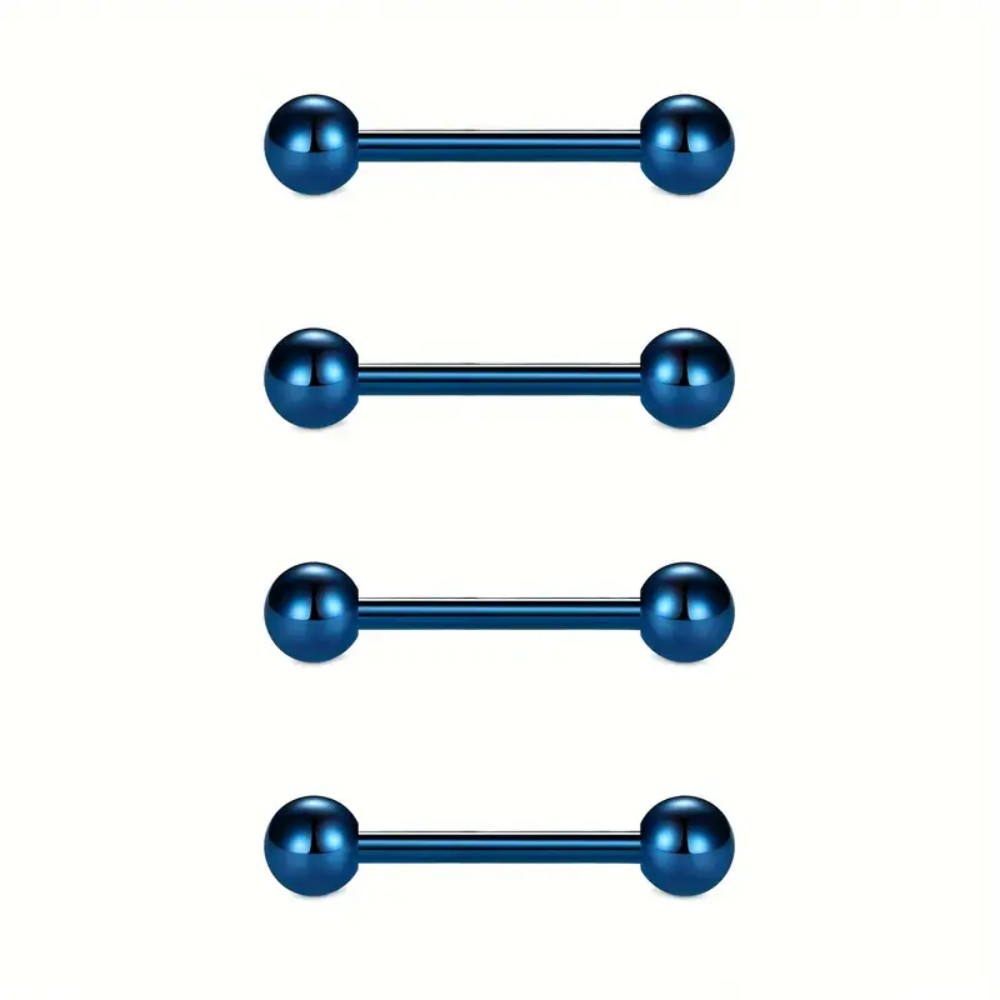 Set di 4 anelli per capezzoli  - Tongue Barbell Straight recensione e prezzo