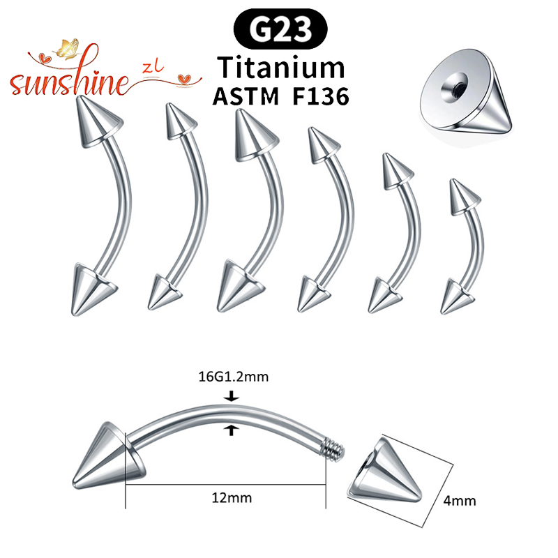 1PC G23 Titanio Spike Curvo Bi - Zoor Body Jewelry recensione e prezzo