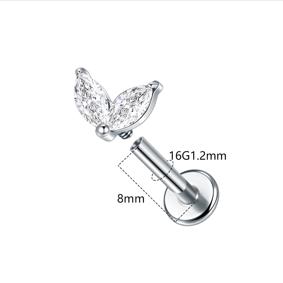 1pc titanio bianco verde zirco - Zoor Body Jewelry recensione e prezzo