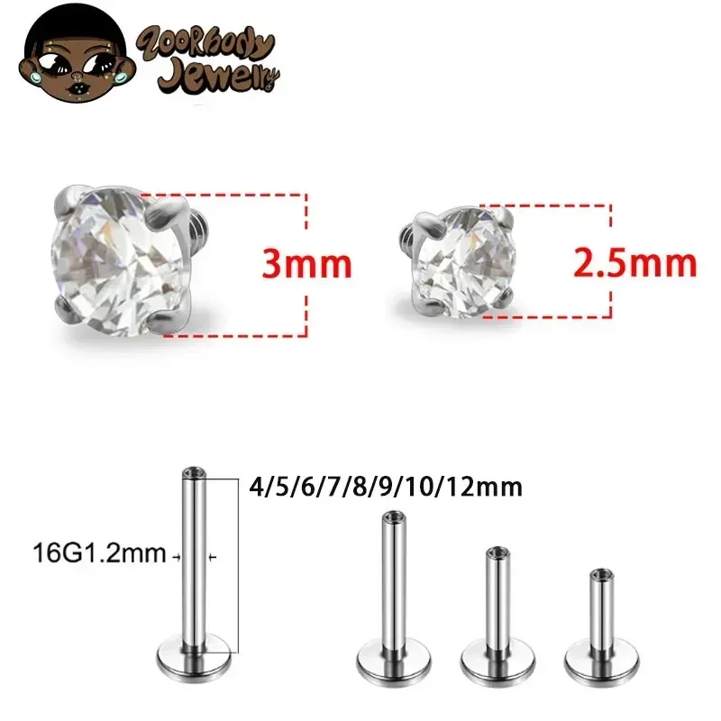 1 Pz G23 Titanio Penetrante CZ - Zoor Body Jewelry recensione e prezzo