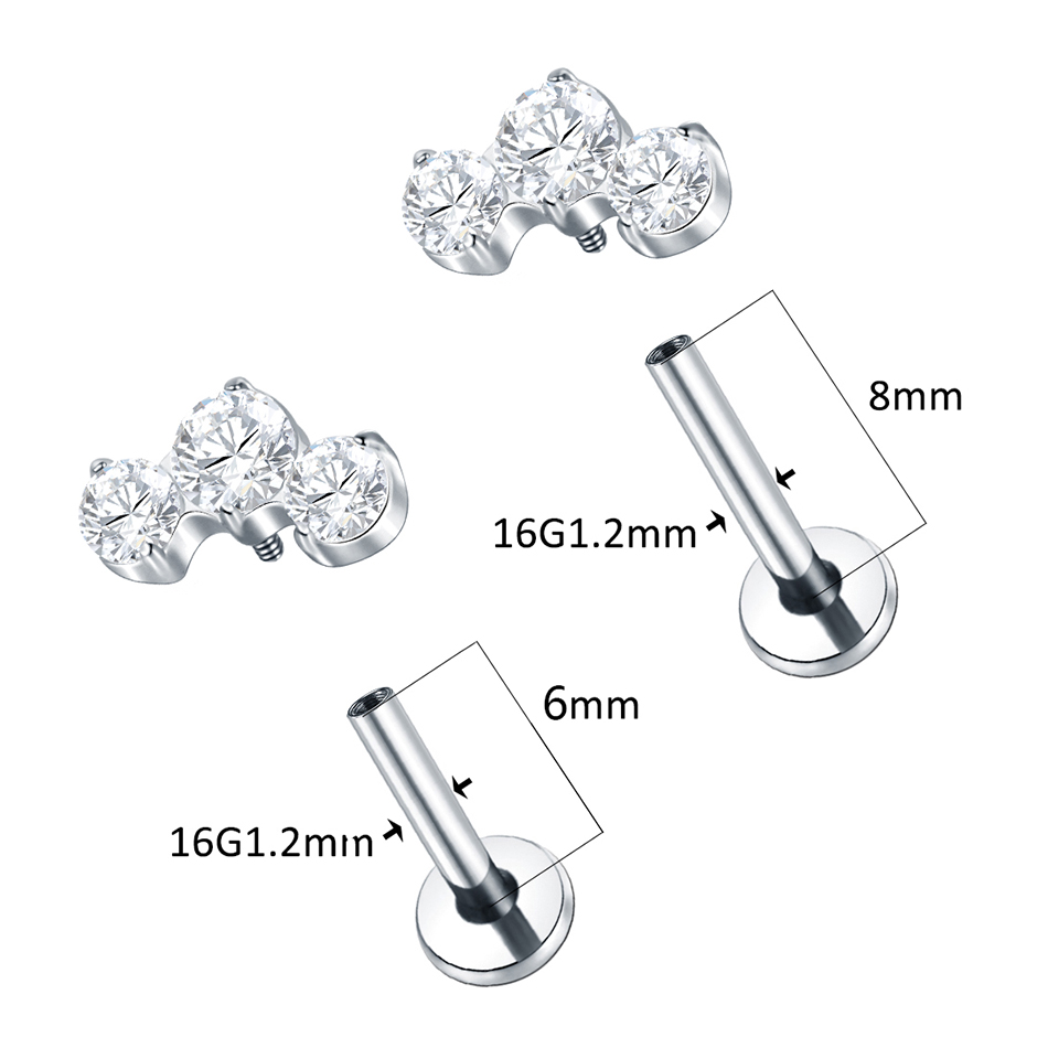1/5PCS Titanio Piercing CZ Lab - Zoor Body Jewelry recensione e prezzo